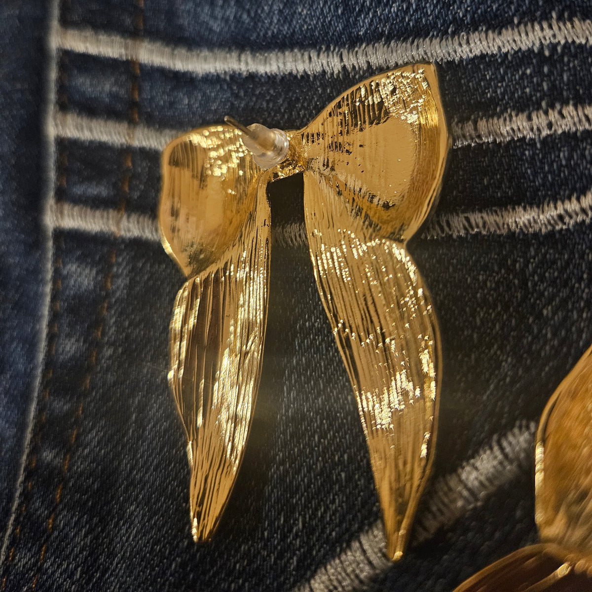 Gold Leopard Print Bow Earrings