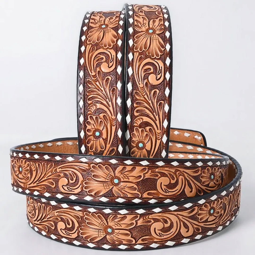Tooled Flower Belt