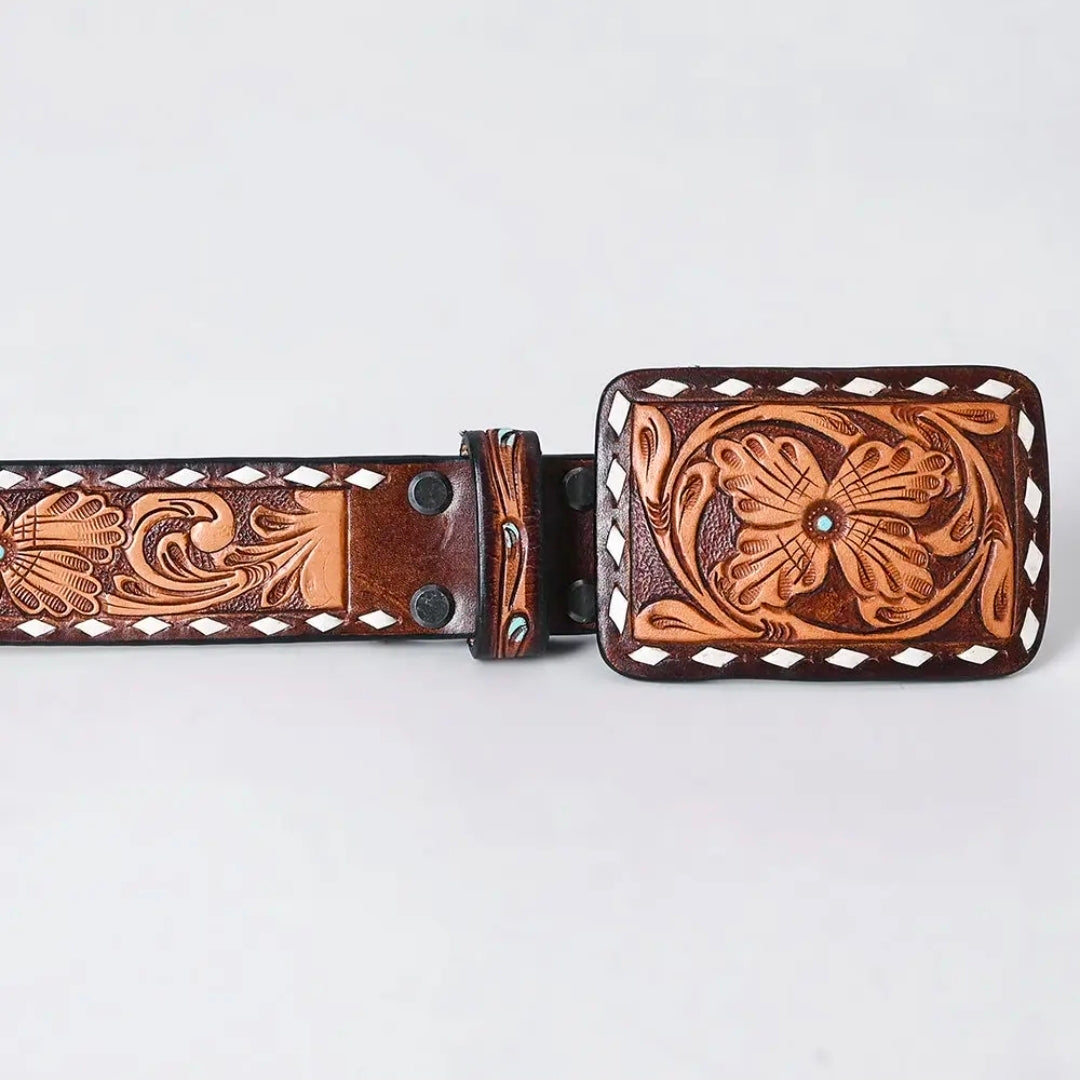 Tooled Flower Belt