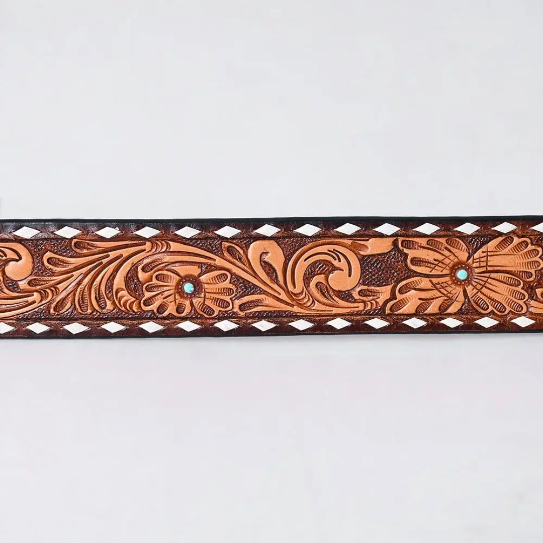 Tooled Flower Belt
