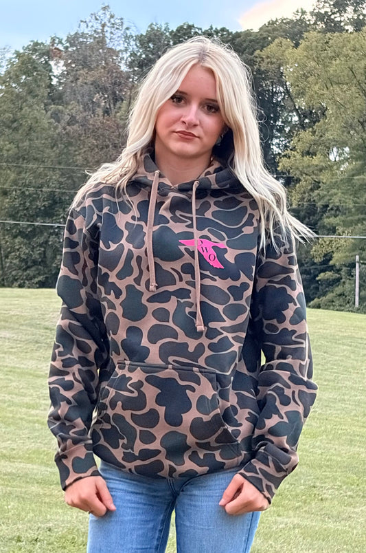 DWO Neon Pink Duck Camo Hoodie
