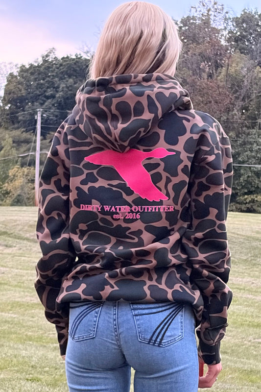 DWO Neon Pink Duck Camo Hoodie