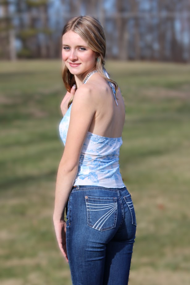 Sky Blue Vintage Printed Halter Neck Tank