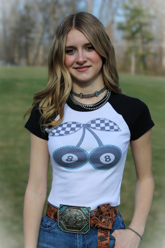 8 Ball Cherry Baby Tee