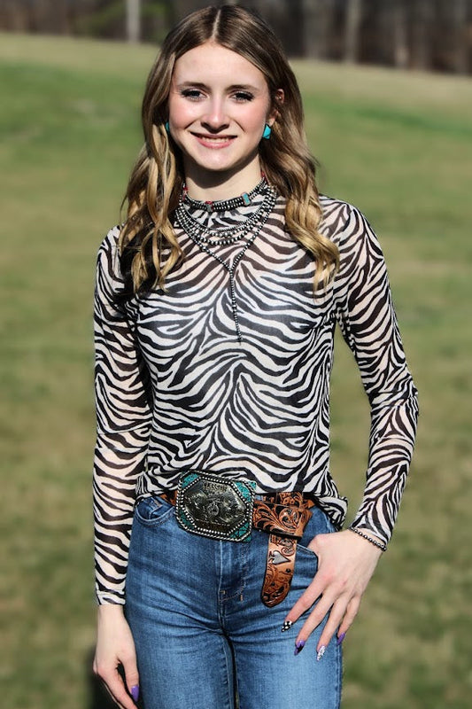 Cowgirl Safari Mesh Top