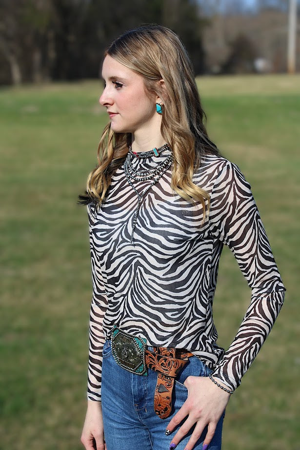 Cowgirl Safari Mesh Top