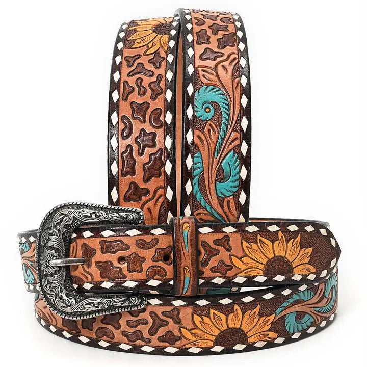 Sunflowers & Leopard Print Belt