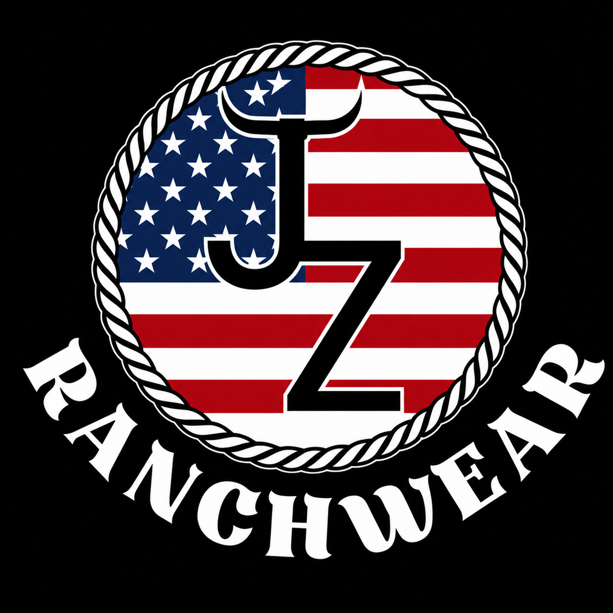 Large American Flag JZ Ranchwear Window Sticker